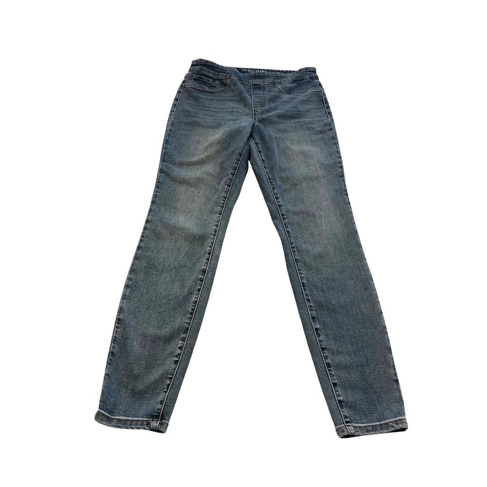 Tribal Jeans Audrey Mid-Rise Jegging Blue Medium Wash Pull-On Denim Size 10